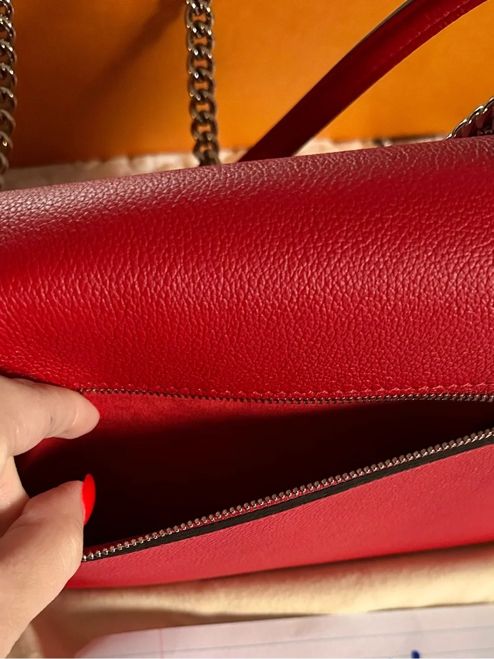 Louis Vuitton Mylockme BB in color RUBY
